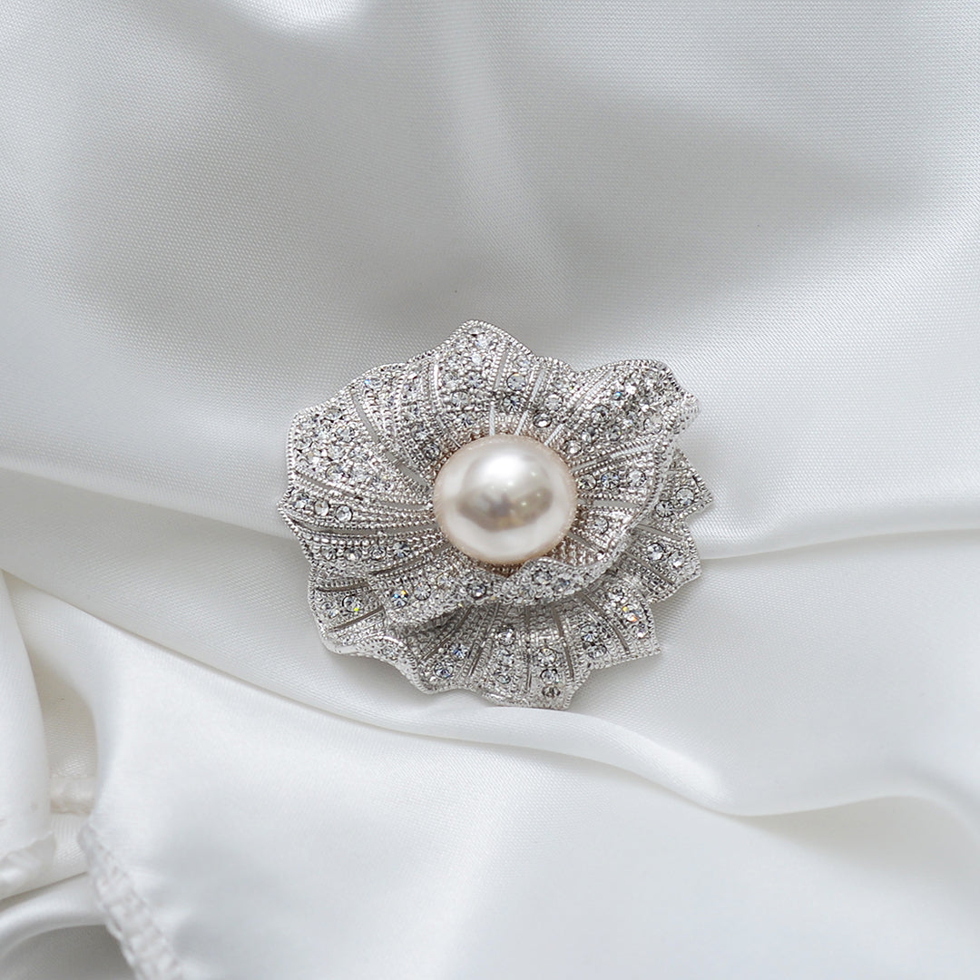 Floral Stone Studded Brooch Brooch