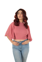Load image into Gallery viewer, Hosiery Blouses- Butterfly Sleeves - Rose Pink - Blouse featured