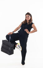 Load image into Gallery viewer, Luxe Front Pocket Feel at Home co-ord set black lounge wear featured