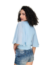 Load image into Gallery viewer, Hosiery Blouses- Butterfly Sleeves - Sky Blue - Blouse featured