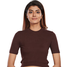 Load image into Gallery viewer, Hosiery Blouses - Dark Brown - Blouse featured
