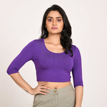Load image into Gallery viewer, Cotton Rayon Blouses - Elbow Sleeves Grape Bust size 28-40 Blouse