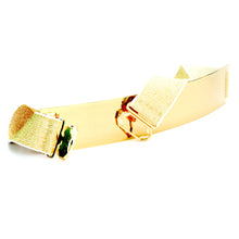Load image into Gallery viewer, Golden metallic Buckle Belt for saree featured