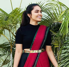 Load image into Gallery viewer, Golden Metallic Saree Belt Belts