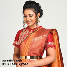 Load image into Gallery viewer, Golden Metallic Saree Belt Belts