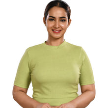 Load image into Gallery viewer, Hosiery Blouses - Lime Green - Blouse featured
