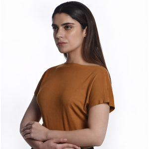 Boat Neck Blouse - Mustard - Blouse featured