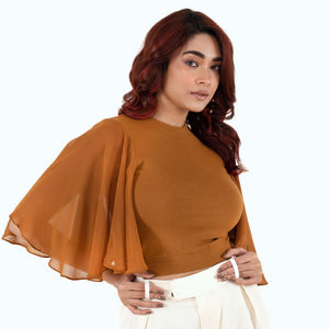Hosiery Blouses- Butterfly Sleeves - Mustard - Blouse featured