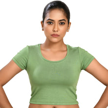 Load image into Gallery viewer, 100% Cotton Rayon Blouses Pickle Green Blouse