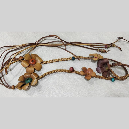 Braided Flower and Beads Belt Belts
