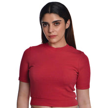 Load image into Gallery viewer, Hosiery Blouses - Vermilion Red - Blouse featured