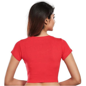 100% Cotton Rayon Blouses Red Blouse featured