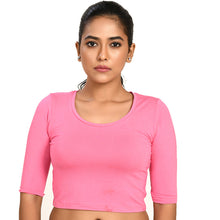 Load image into Gallery viewer, Cotton Rayon Blouses - Elbow Sleeves Light Magenta Bust size 28-40 Blouse