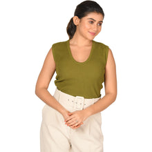 Load image into Gallery viewer, Textured Knit Sleeves Top - Olive Green - Blouse featured