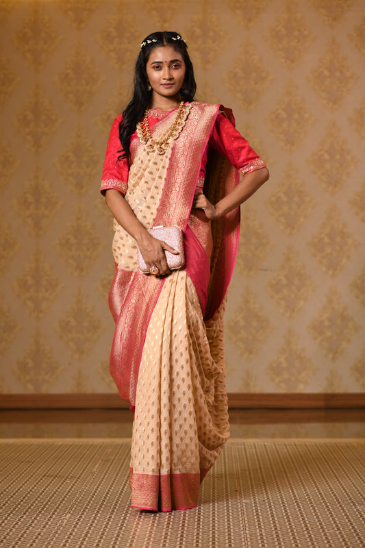 Beautiful Georgette saree in reverse mermaid style