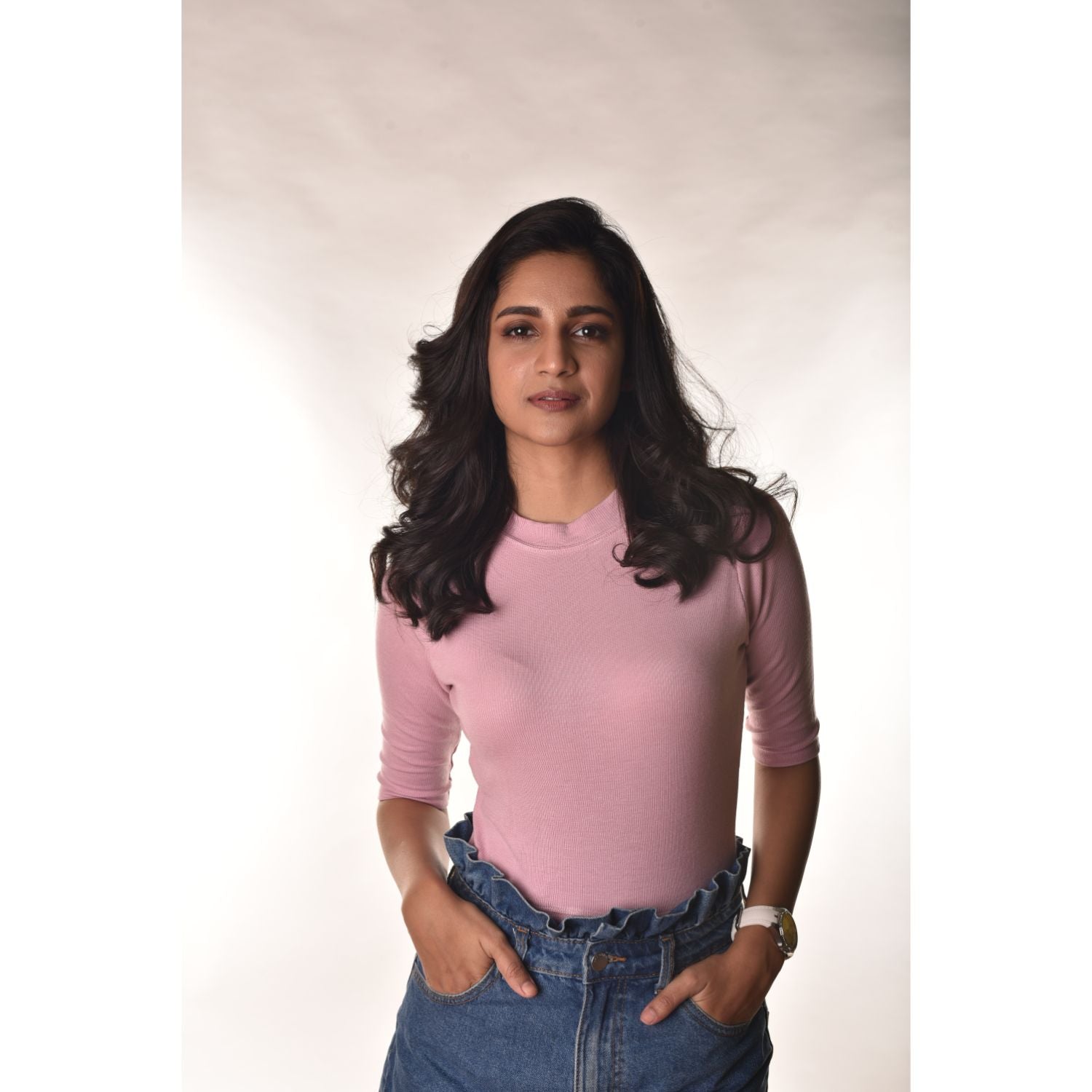 Hosiery Blouses - Elbow Sleeves - Blush Pink - Blouse featured