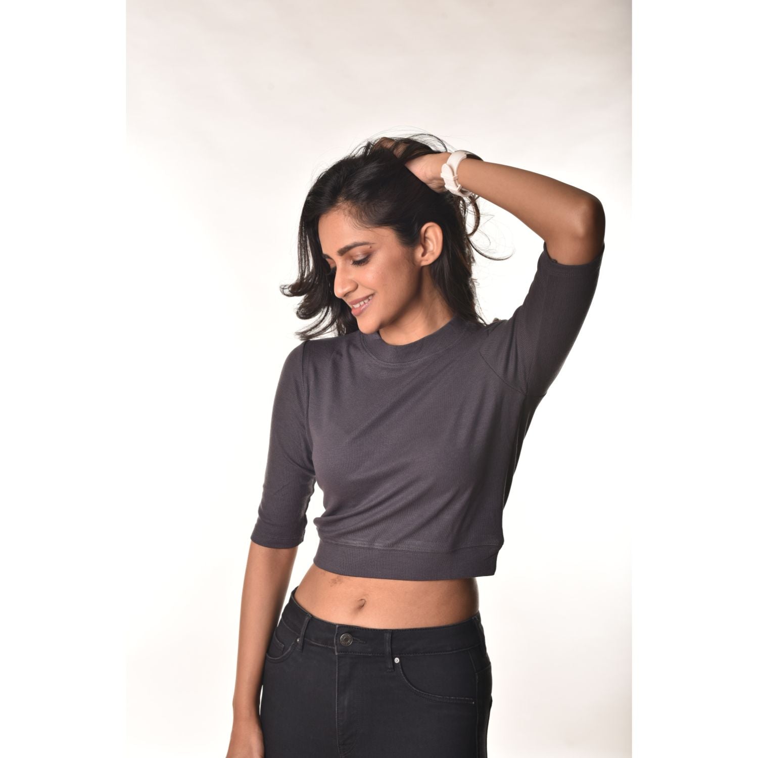 Hosiery Blouses - Elbow Sleeves - Clay Grey - Blouse featured