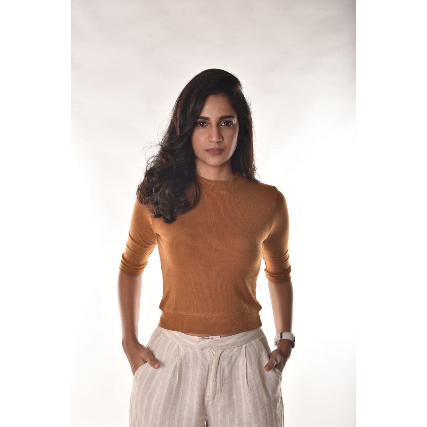 Hosiery Blouses - Elbow Sleeves - Mustard - Blouse featured