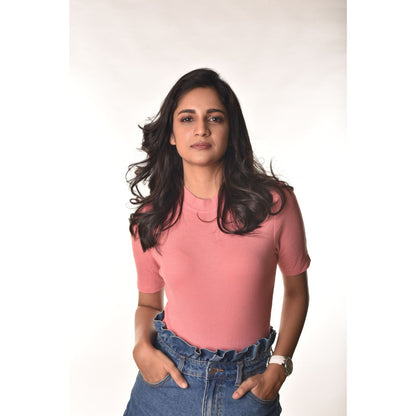 Hosiery Blouses - Elbow Sleeves - Sakura Pink - Blouse featured