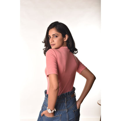 Hosiery Blouses - Elbow Sleeves - Sakura Pink - Blouse featured