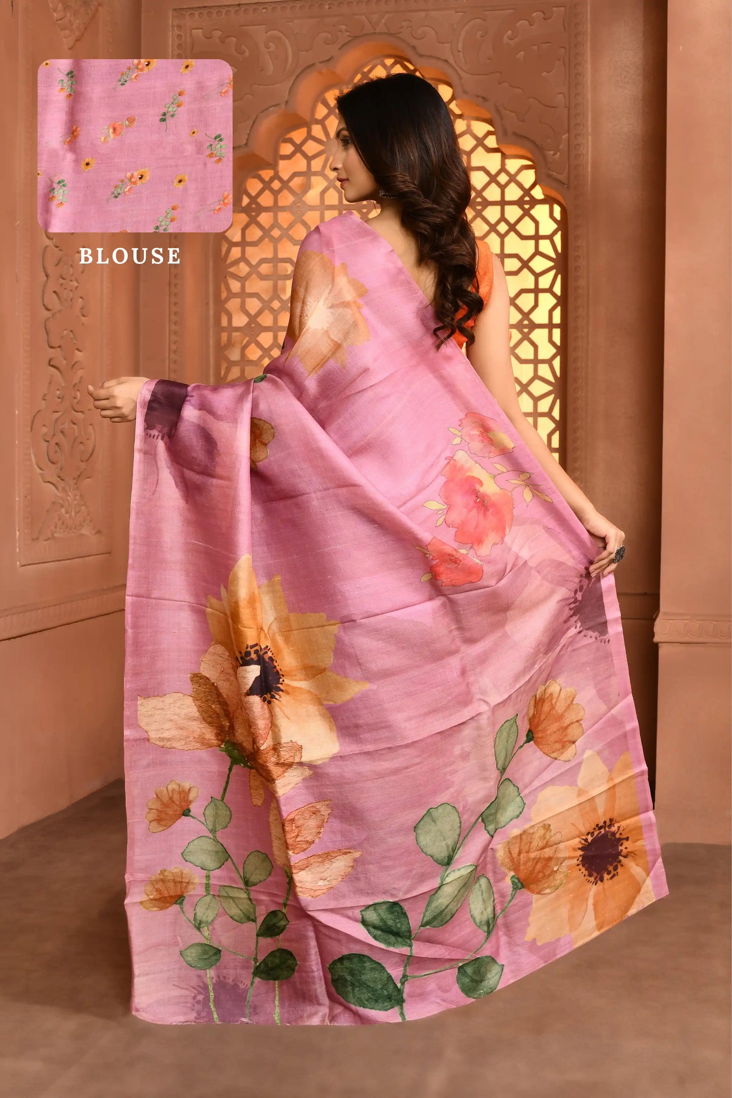 Lekha Wanderer Saree Orchid pink featured