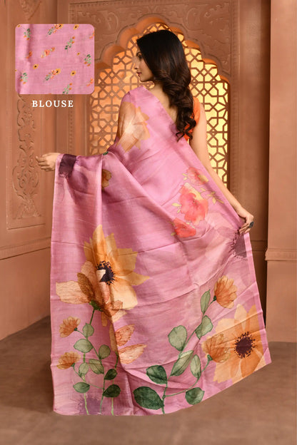 Lekha Wanderer Saree Orchid pink featured