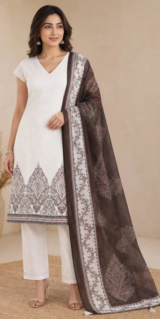Royal Medallion Kantha Tussar Kurti featured