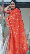 Load image into Gallery viewer, Organza Saree with Floral Print Saree