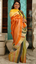 Load image into Gallery viewer, Organza Saree with Multi-coloured stripes Saree