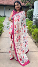 Load image into Gallery viewer, Floral Printed Organza Saree Saree