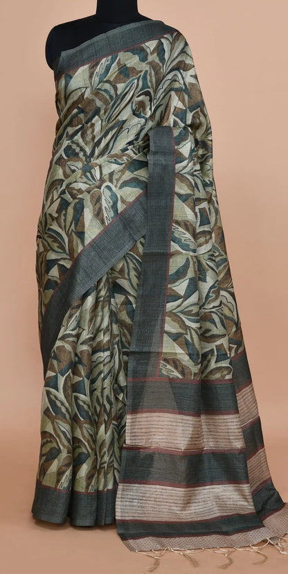 Lavanya Forest Green Saree featured