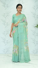 Load image into Gallery viewer, Indira Lenin Kora Saree Pastel mint green featured