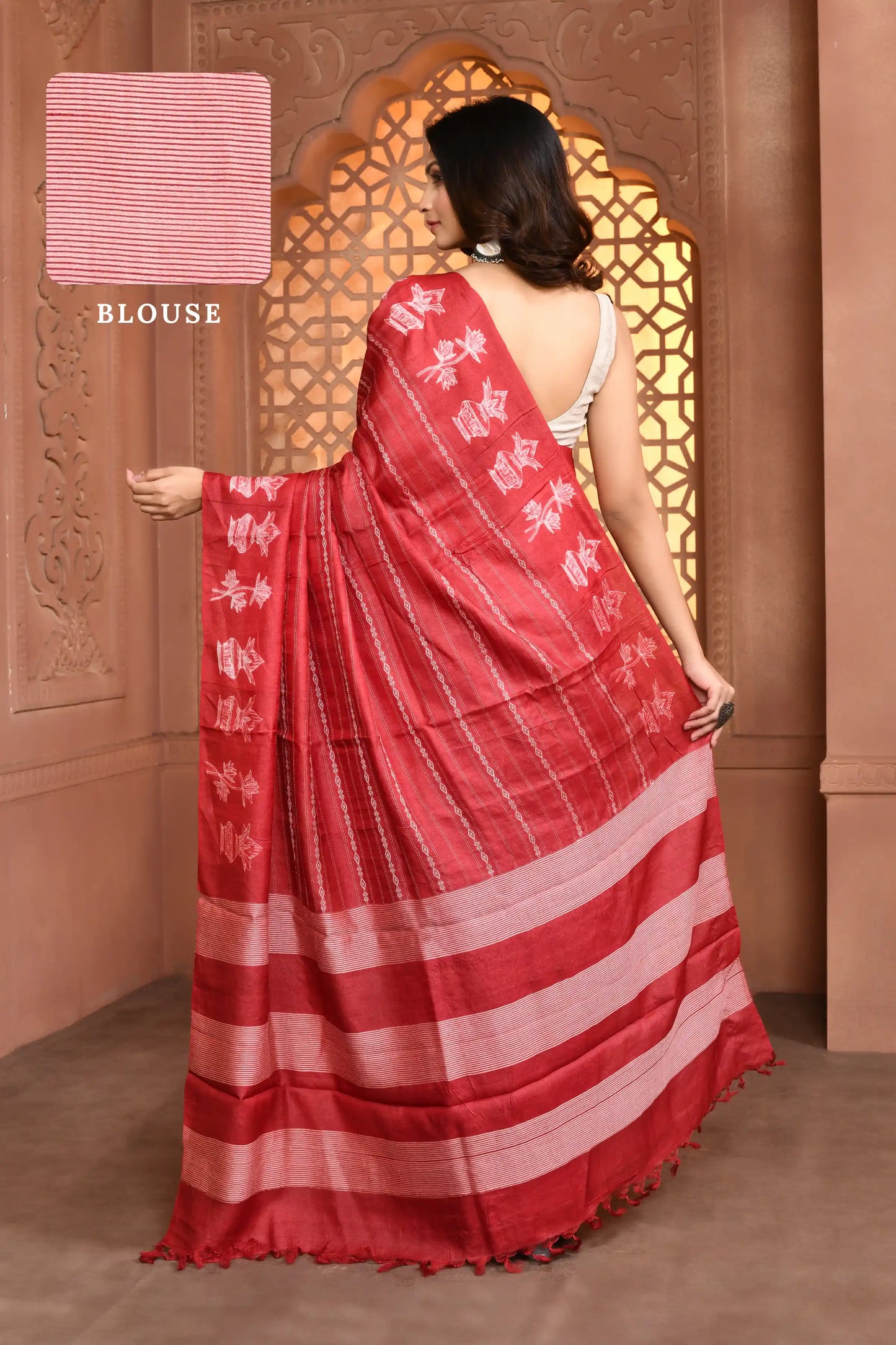 Crimson Ritual Saree featured