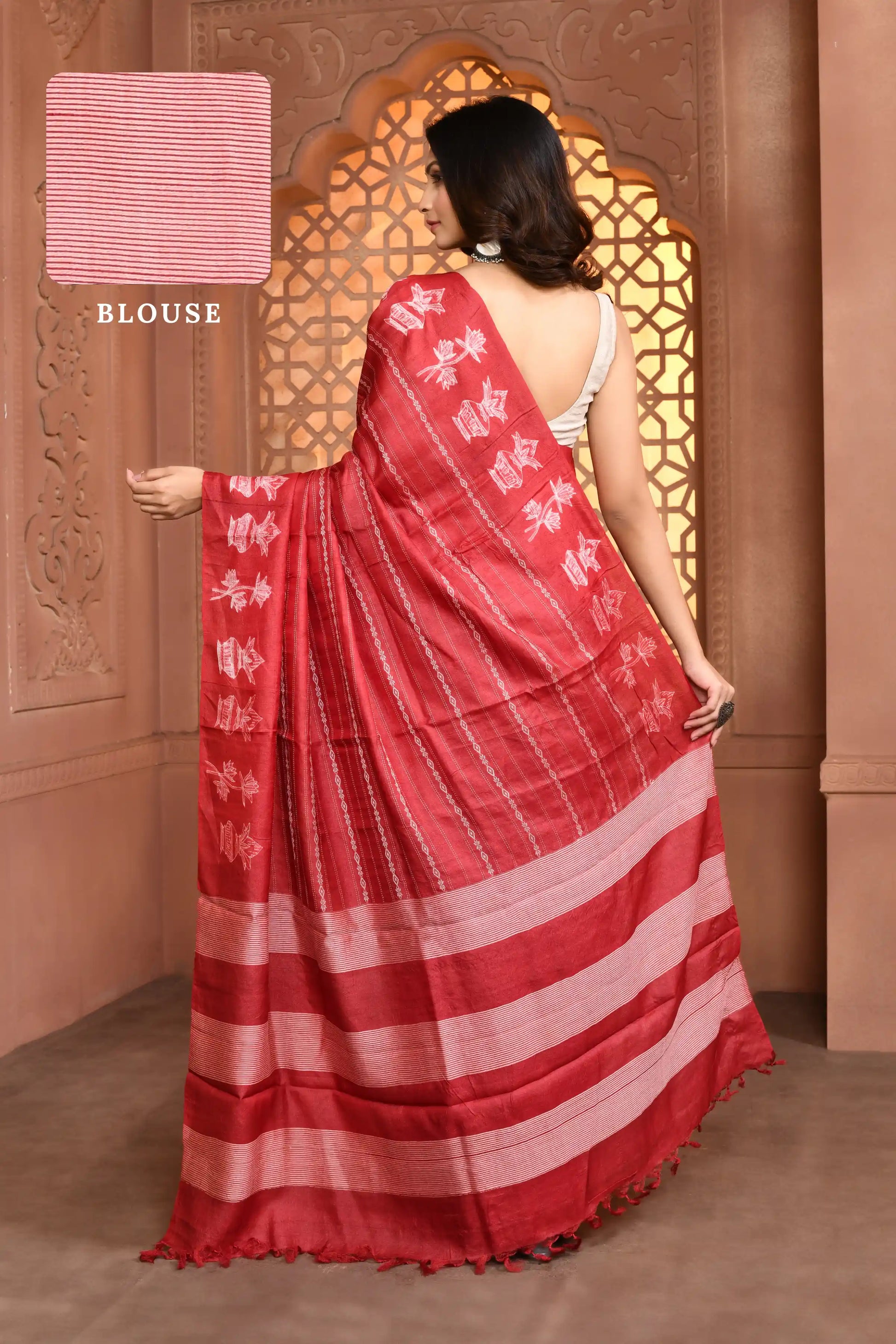 Crimson Ritual Saree featured