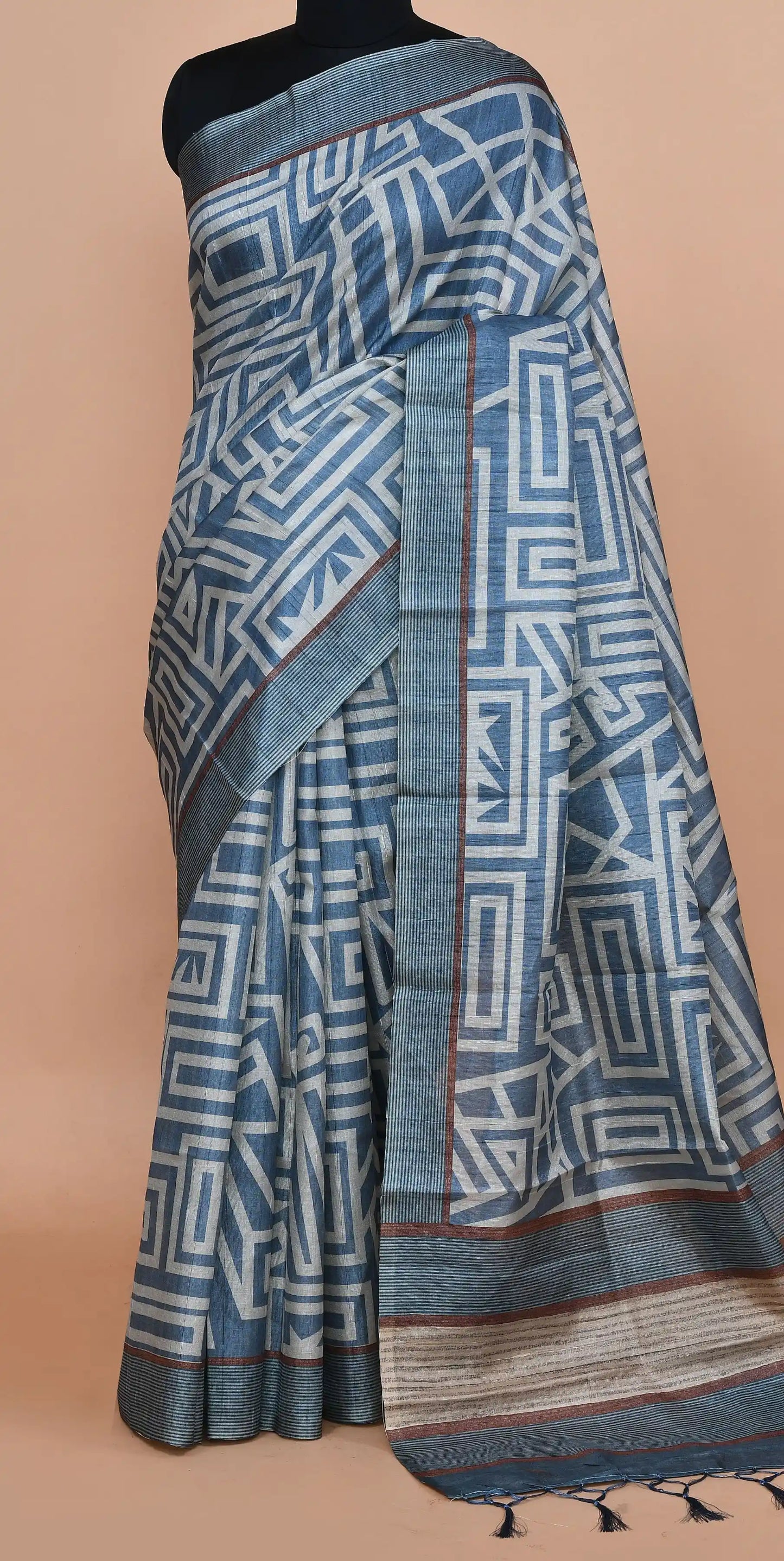 Ojasvi Steel Blue Saree featured