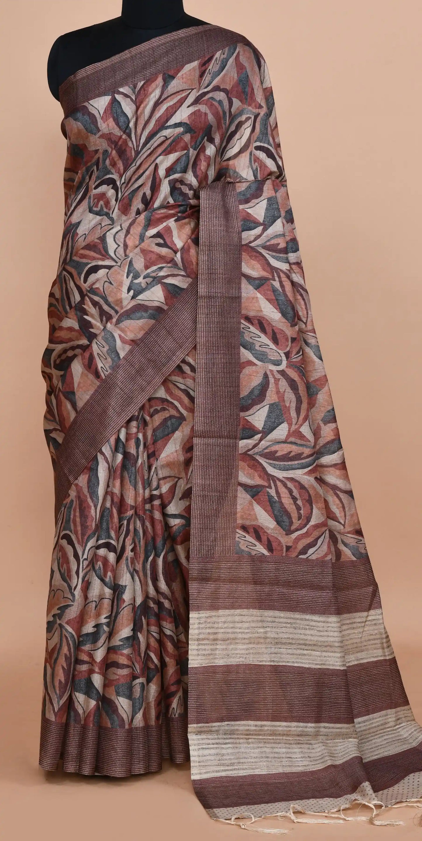 Lavanya Brick Red Saree featured