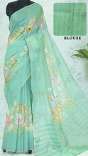 Load image into Gallery viewer, Indira Lenin Kora Saree Pastel mint green featured