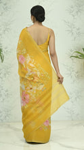 Load image into Gallery viewer, Indira Lenin Kora Saree Pastel Yellow featured