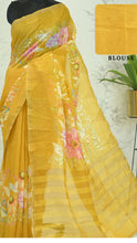 Load image into Gallery viewer, Indira Lenin Kora Saree Pastel Yellow featured