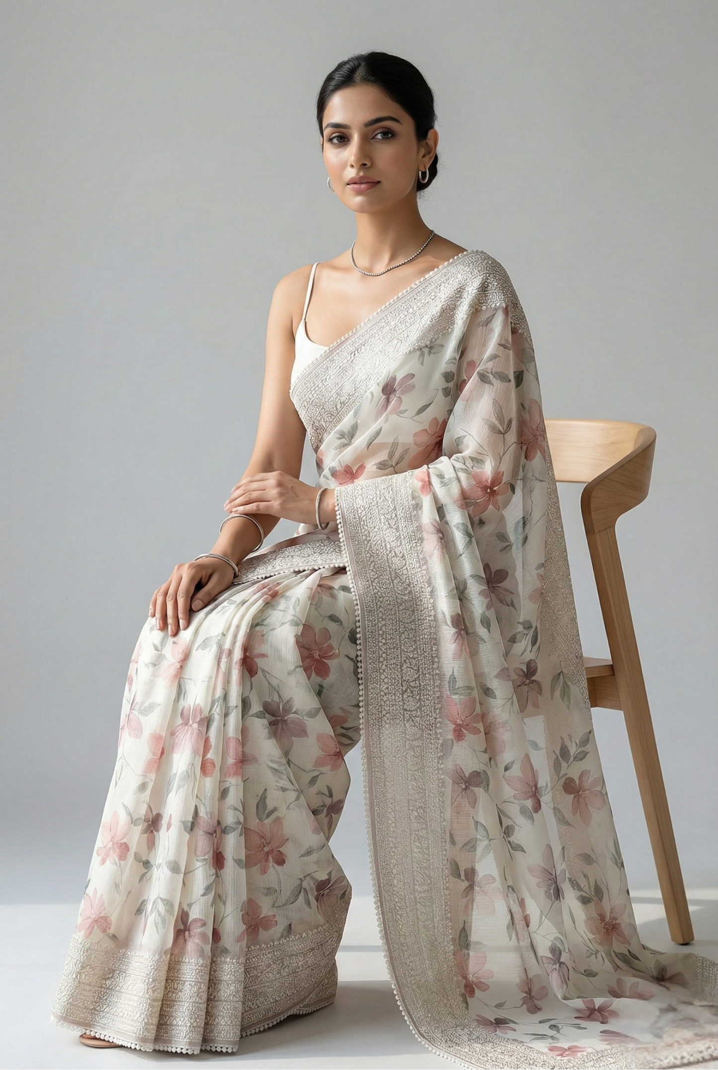 Aranya Grace Kota Doriya Saree Pink Saree