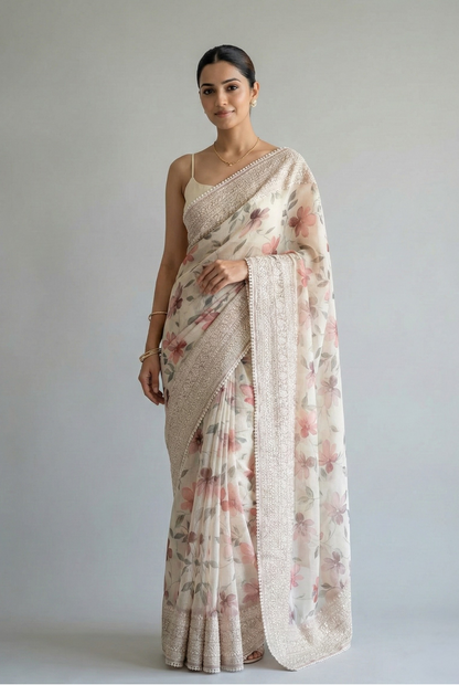 Aranya Grace Kota Doriya Saree Pink Saree featured