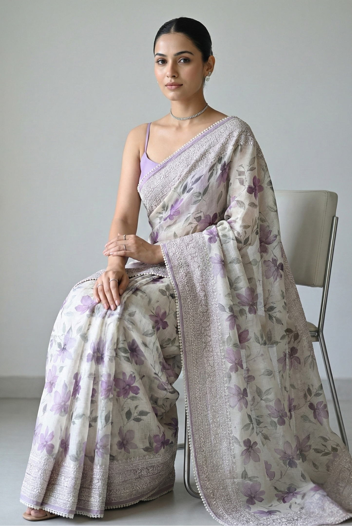 Aranya Grace Kota Doriya Saree Purple Saree