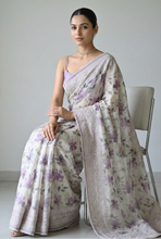Load image into Gallery viewer, Aranya Grace Kota Doriya Saree Purple Saree