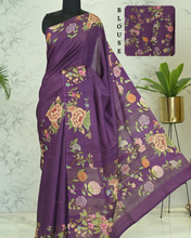 Load image into Gallery viewer, Avni: Zari Check Floral Silk Saree Saree