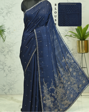 Load image into Gallery viewer, Meera Scallop Glow Tussar Silk Saree featured