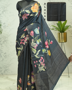 Samantha Blossom Tussar Silk Saree Saree featured