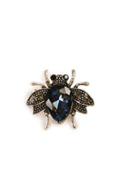 Load image into Gallery viewer, Very Cute Bumblebee Brooch BLUE ON SILVER Brooch