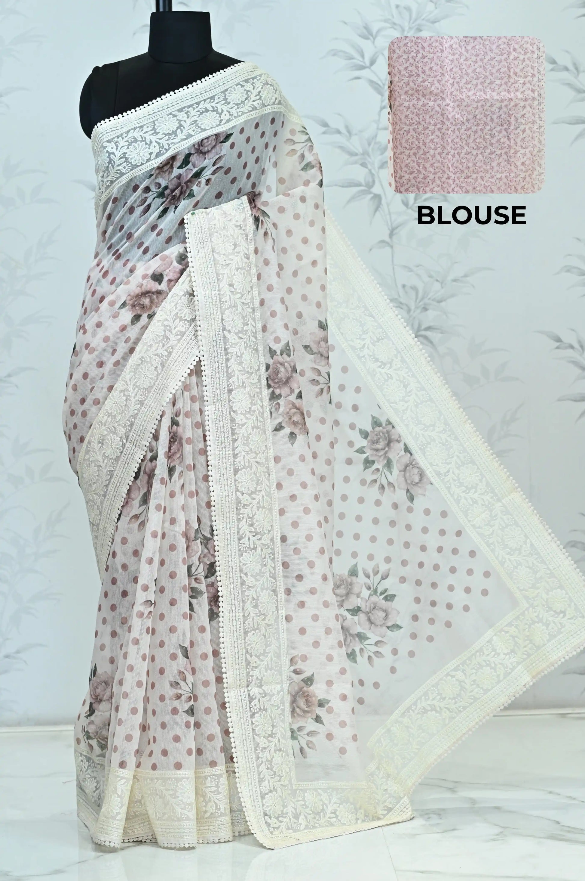 Maya Pure Super Net Saree Brown orange Saree featured