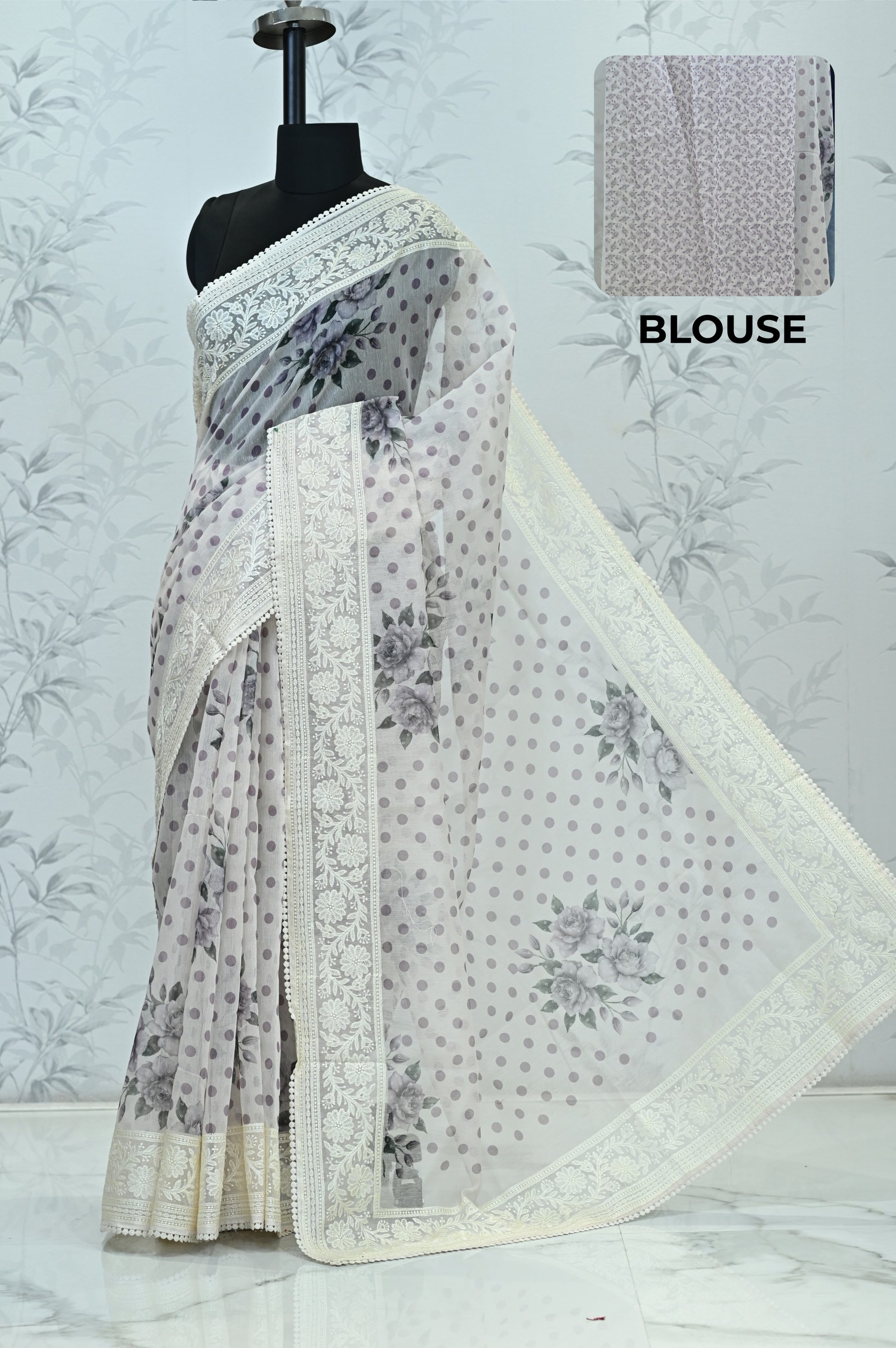 Maya Pure Super Net Saree Purple Saree featured