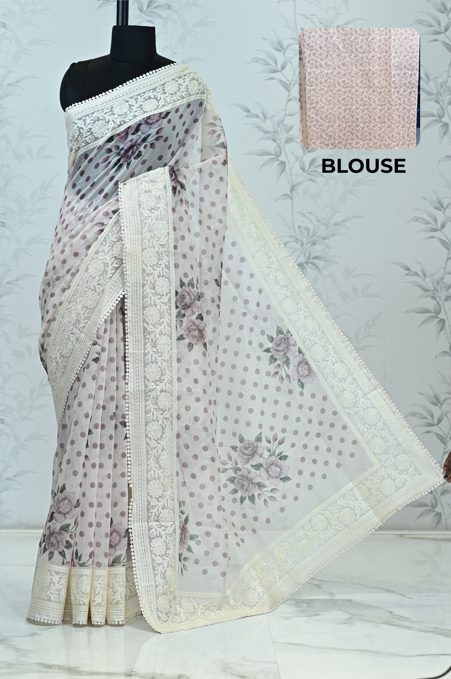 Maya Pure Super Net Saree Mauve Saree featured